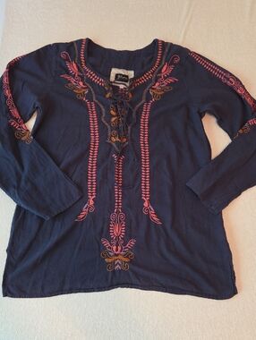 Biya Johnny Was Embroidered Lace-Up Women's Top